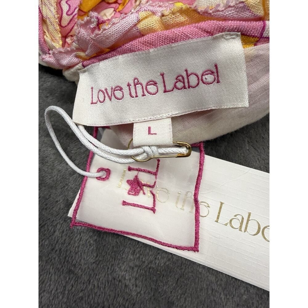NWT Love the Label Boho Maxi Dress Linen Blend Ruffle Tiered Size L - Picture 12 of 13